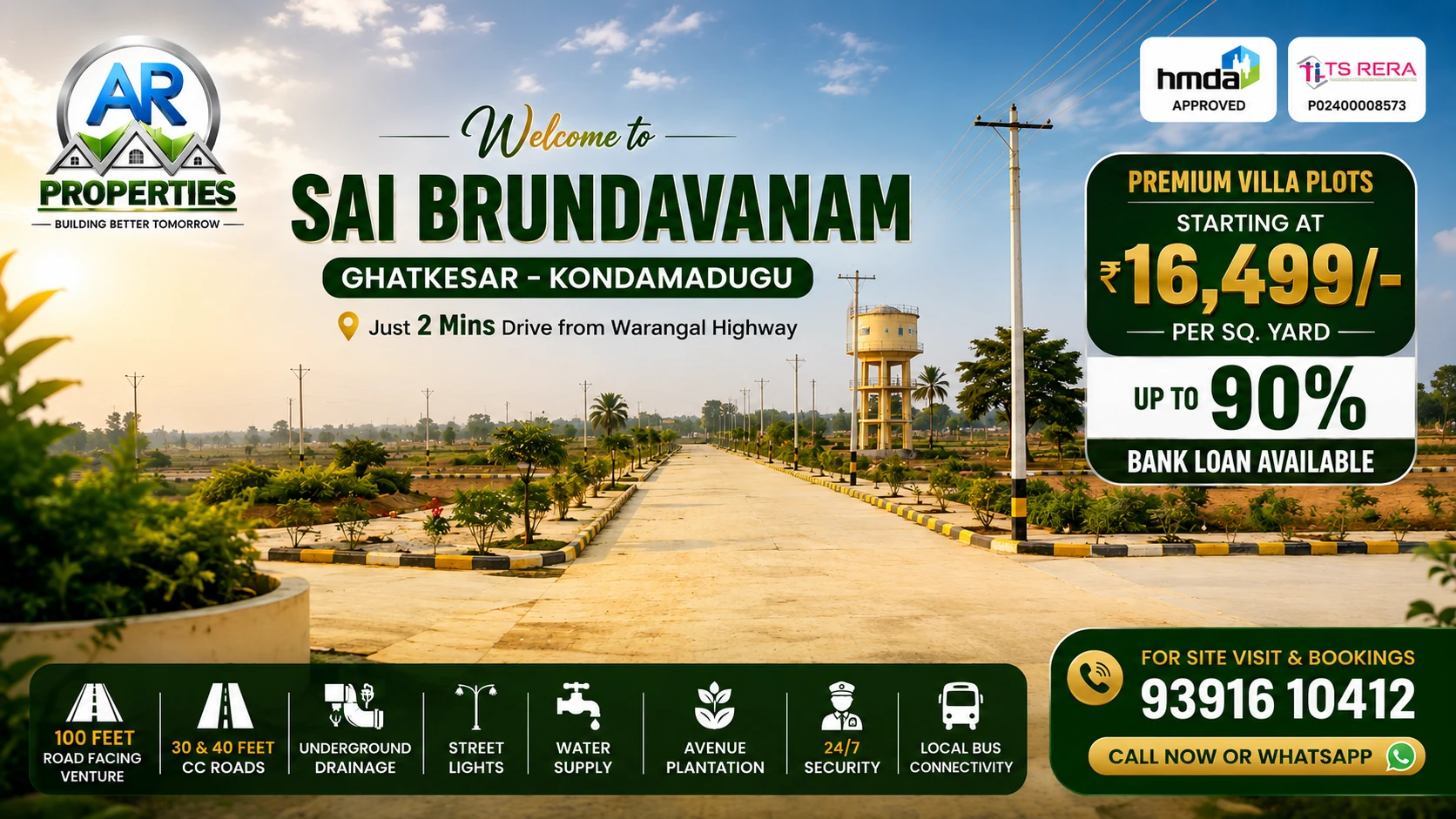 Sai Brindavanam Villa Plots in Ghatkesar-Kondamadugu by AR Properties